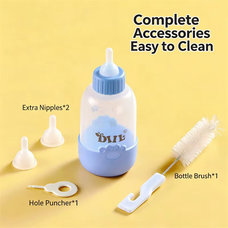 Biberón para gatitos y cachorros 80/100ml – Con tetina suave y accesorios - imagen 5
