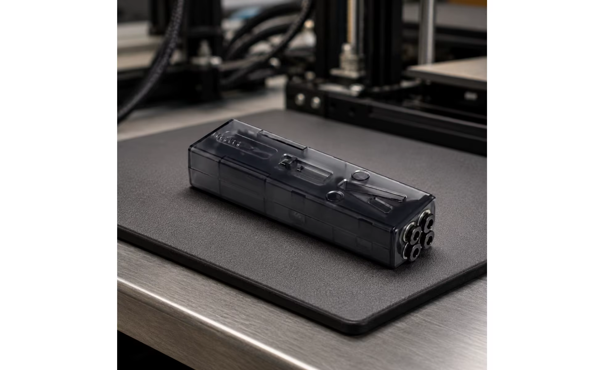 Módulo amortiguador para impresora 3D acabado ahumado con bobina interna