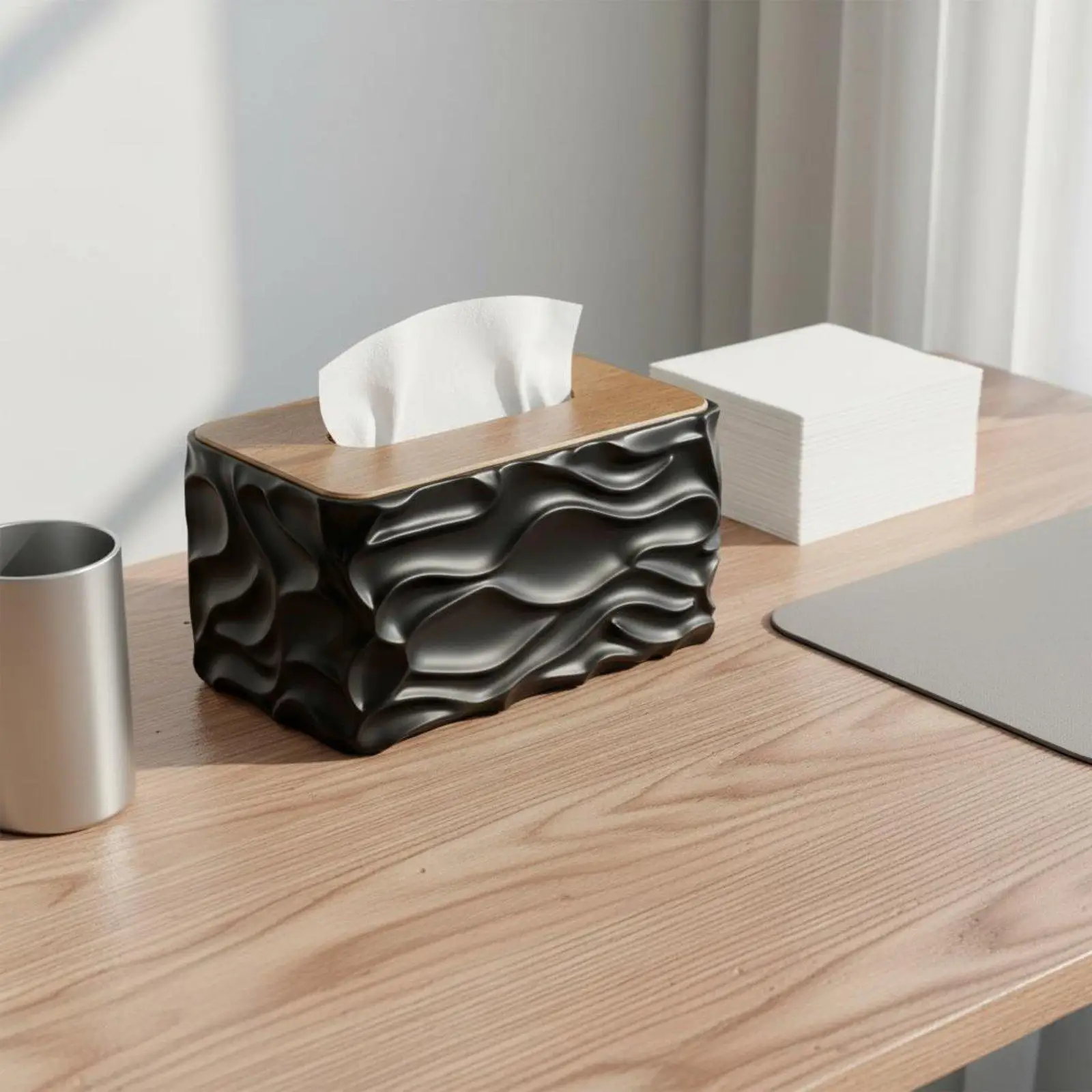 Dispensador de pañuelos rectangular para diferentes ambientes del hogar