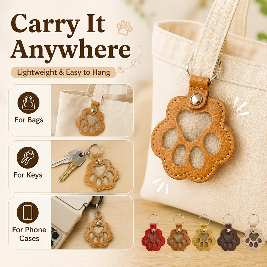 Llavero recuerdo para recoger pelo de gato y perro, rellenable - imagen 3