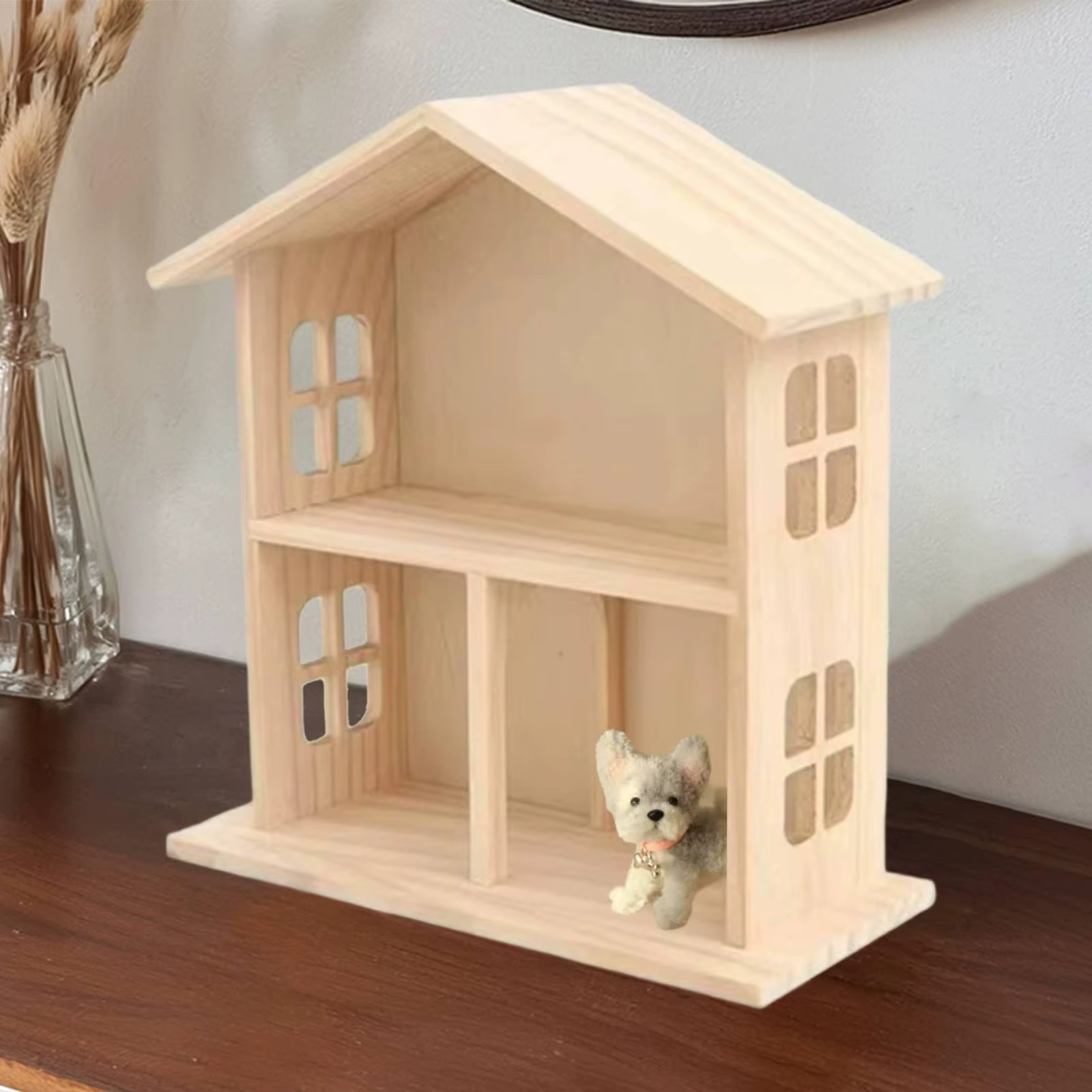 Organizador de madera para juguetes de gato y perro en escritorio - imagen 3
