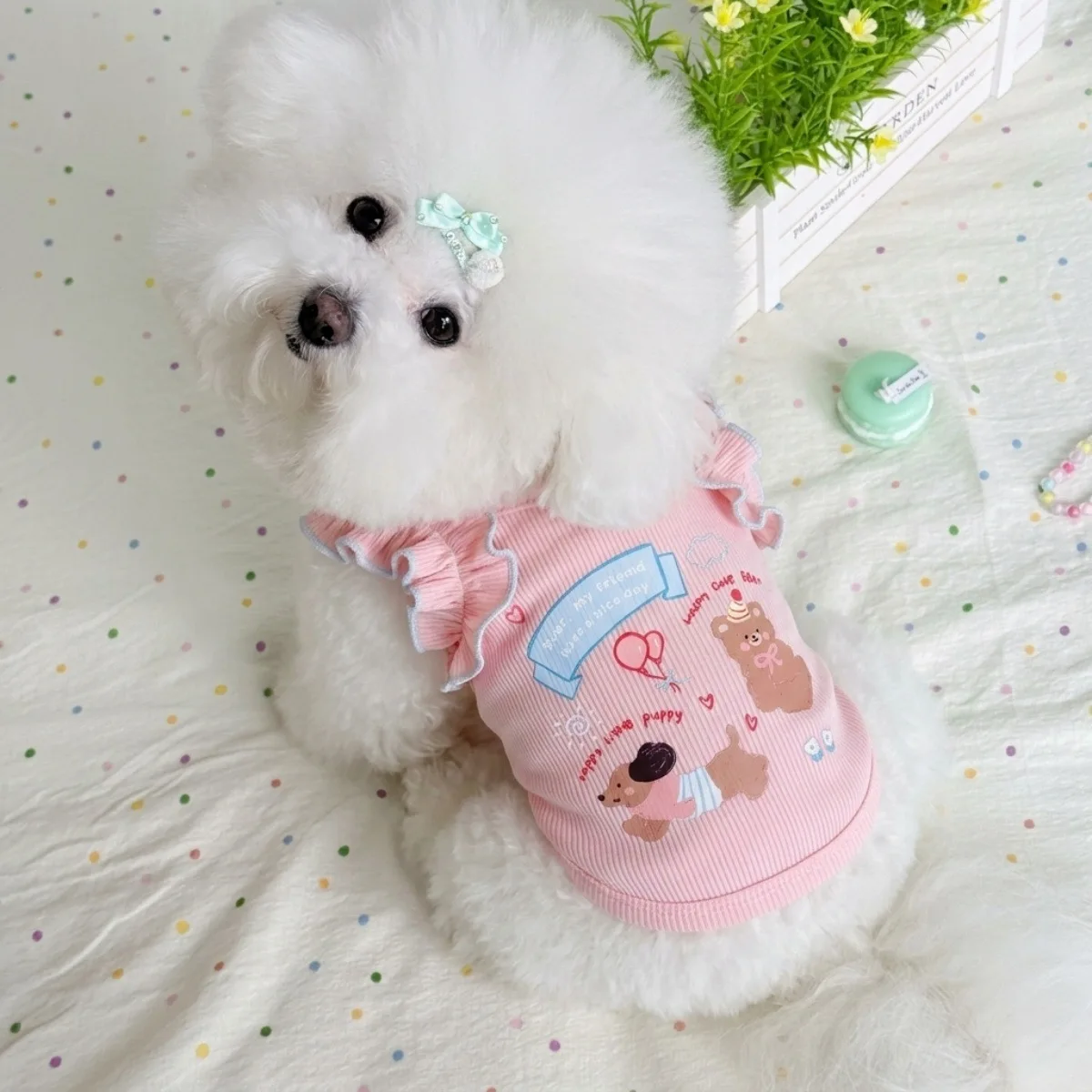 Vestido con tirantes transpirable para mascotas