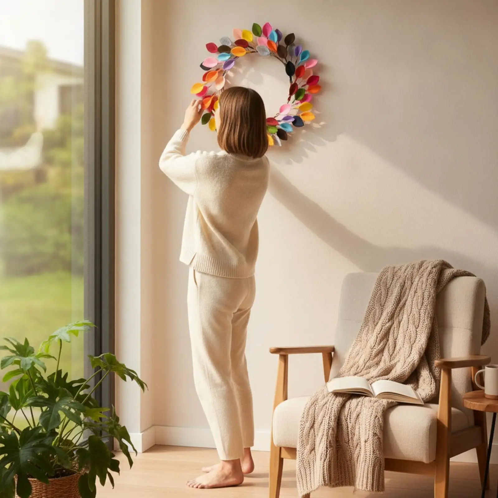 Guirnalda de Hojas Textiles para Decoración de Pared – Acción de Gracias - imagen 3
