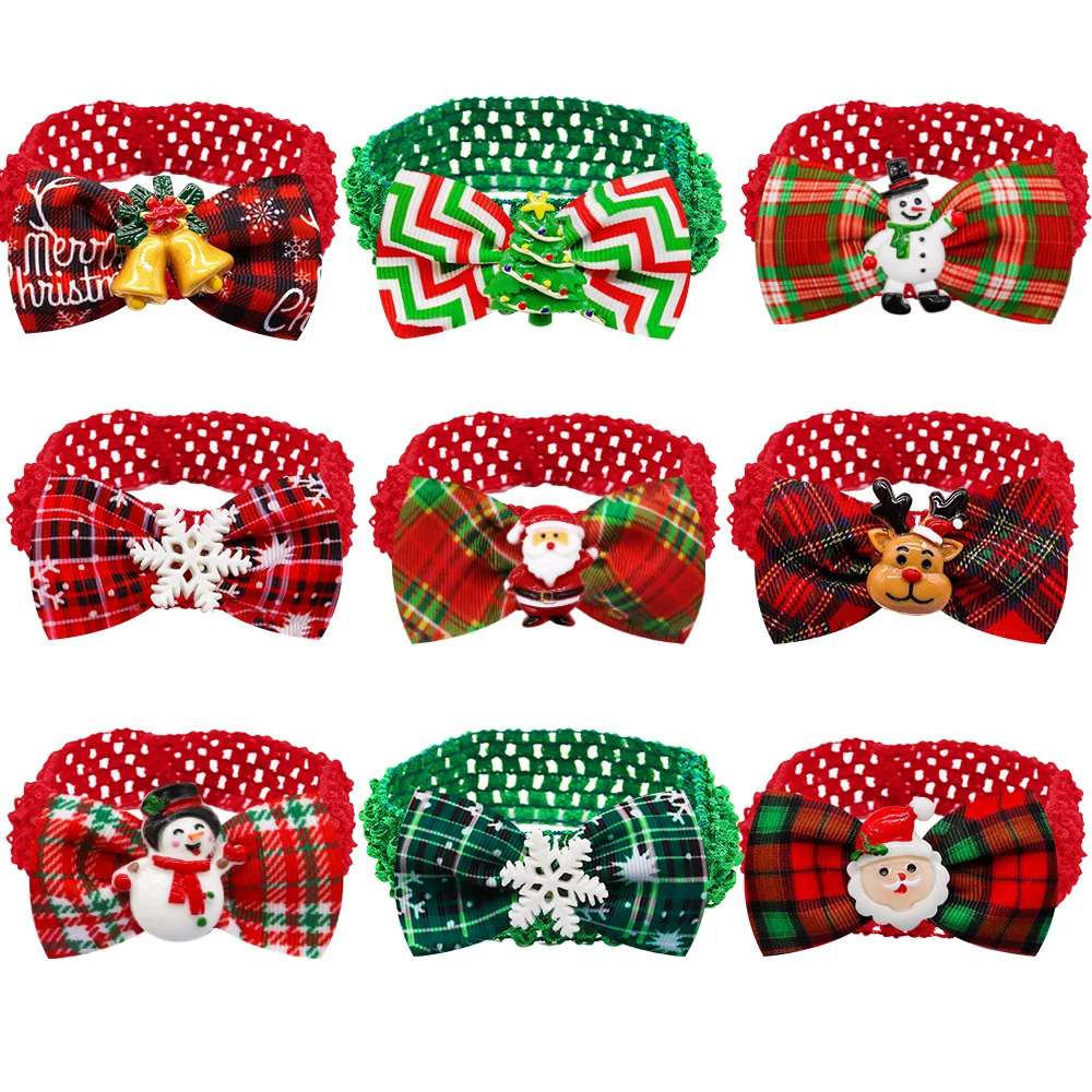 Corbata navideña para perros – Muñeco de nieve y pingüino, lazo elástico - imagen 2