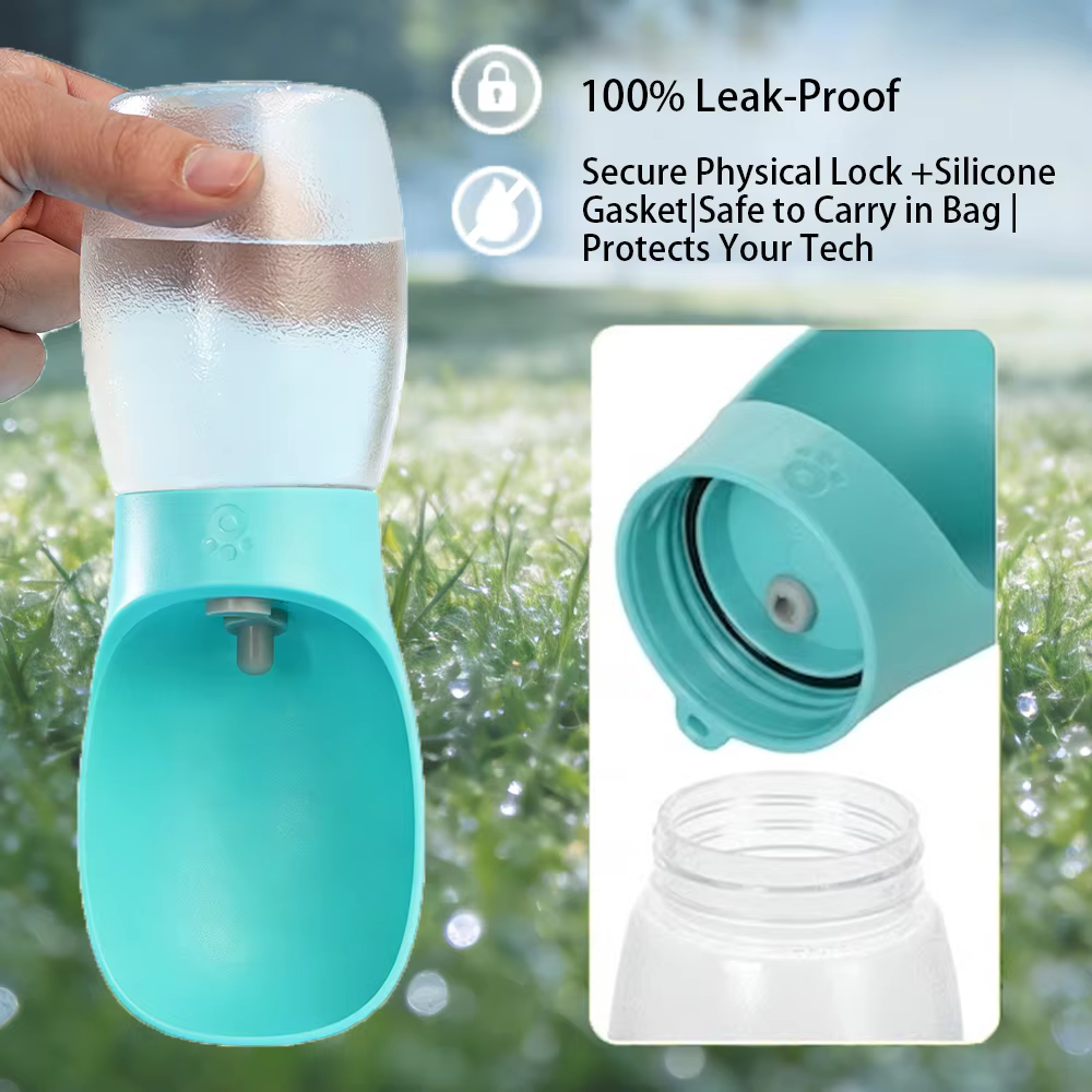 Botella de Agua Portátil para Perros – Bebedero de Viaje Antidesbordamiento