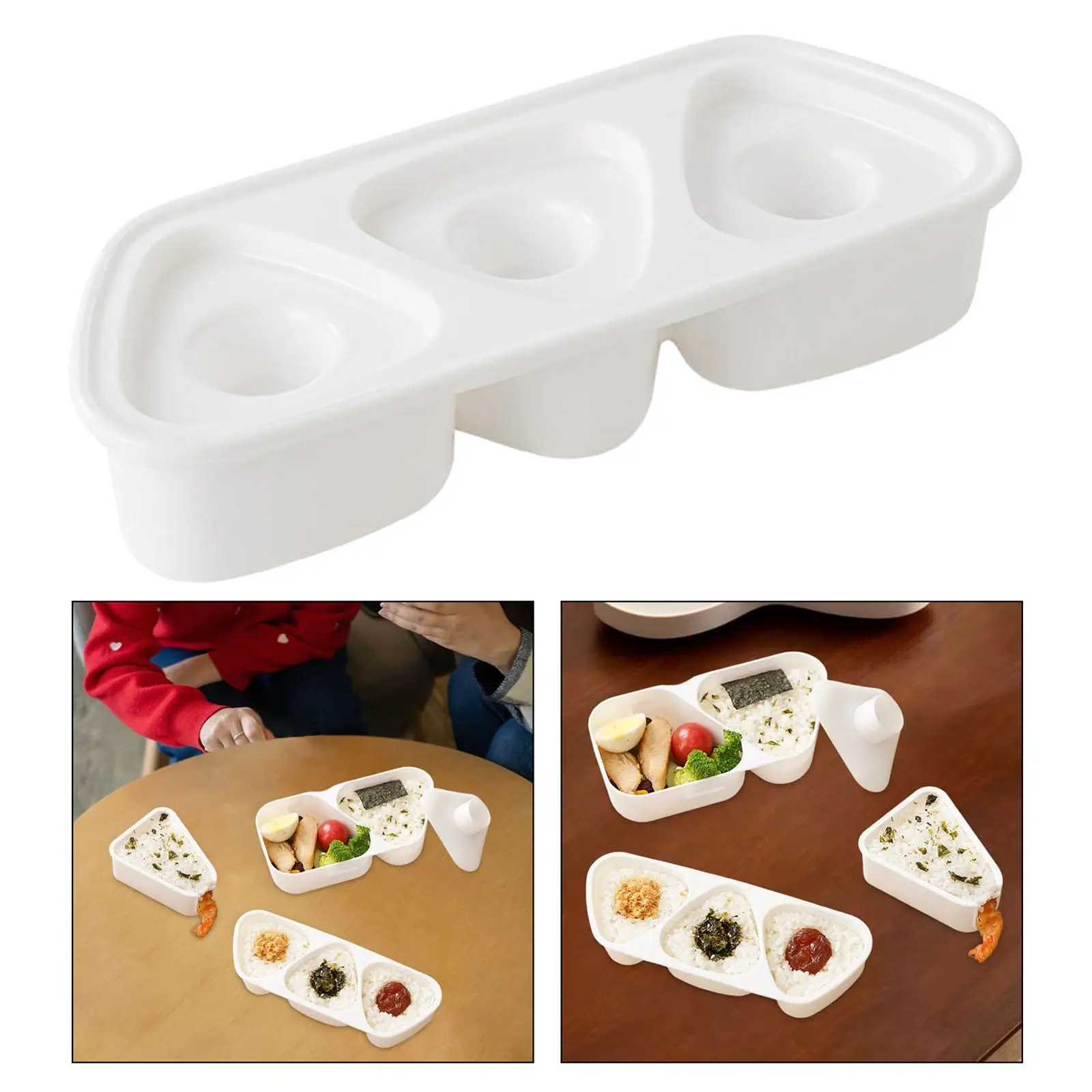 Molde triangular para onigiri mostrando forma clásica japonesa