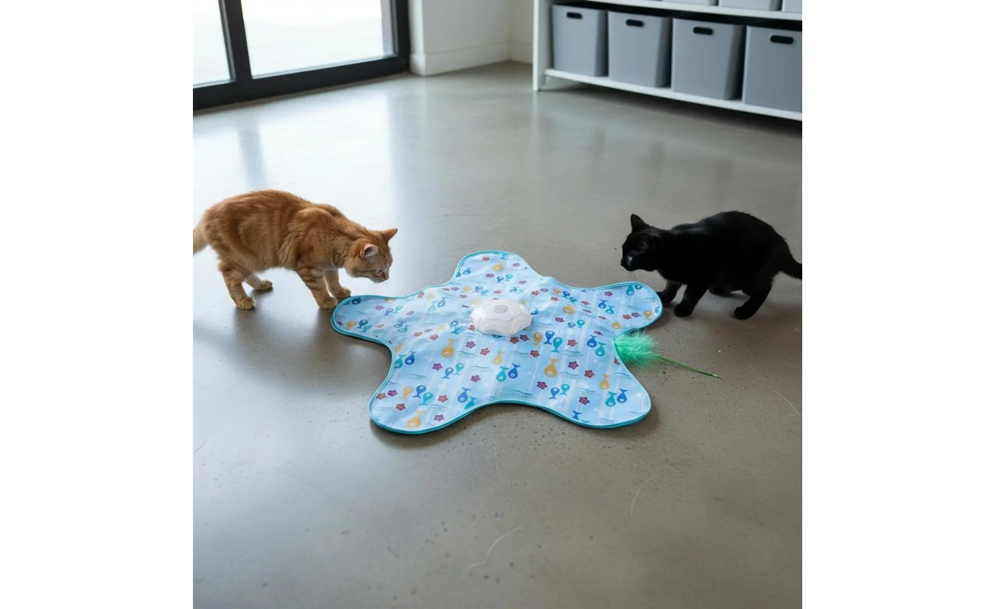 Juguete automático para gatos en funcionamiento
