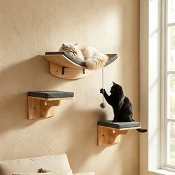Plataforma para Saltos de Gatos con Cojín Suave – Percha de Pared