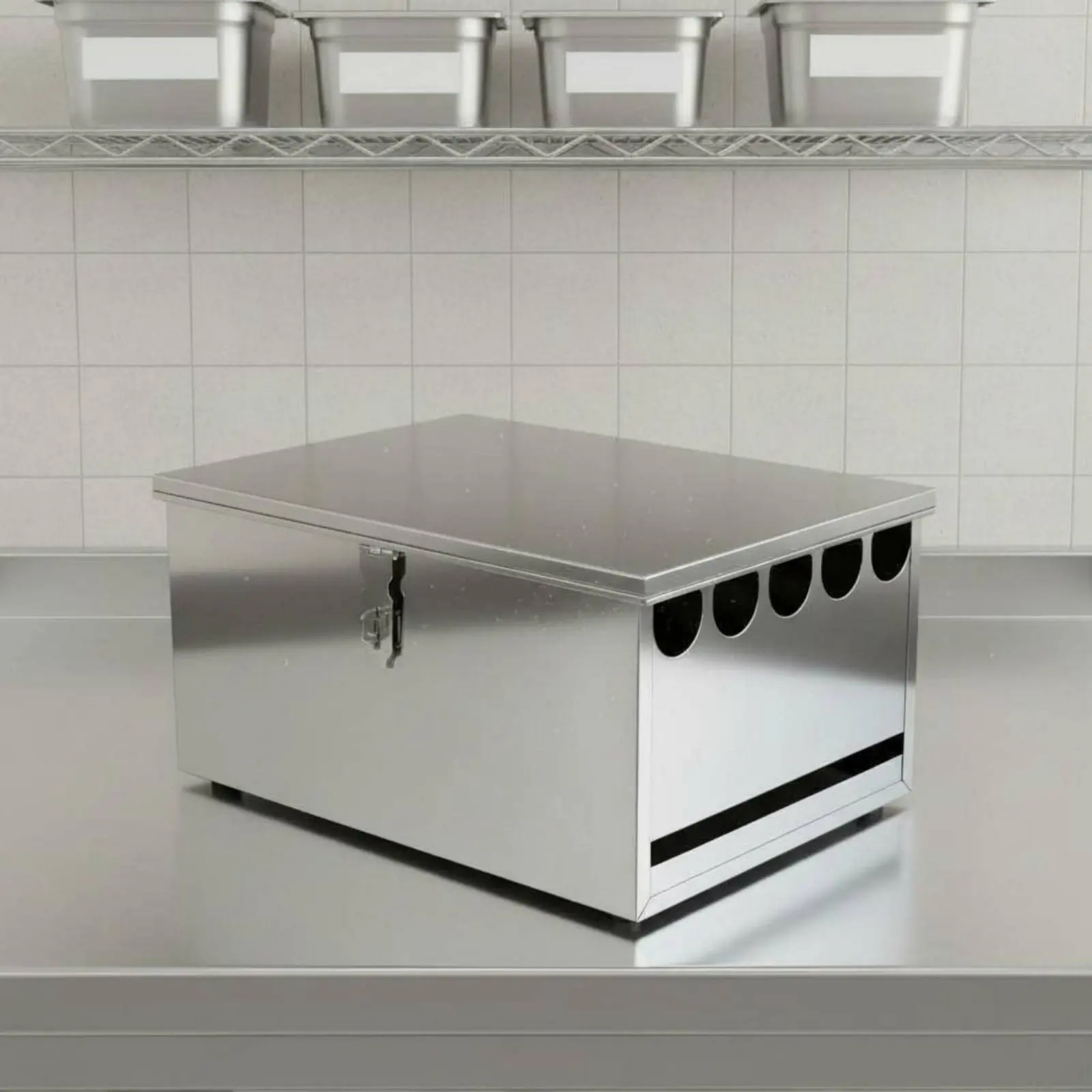 Caja almacenamiento cuchillas acero inoxidable fácil de limpiar - imagen 4