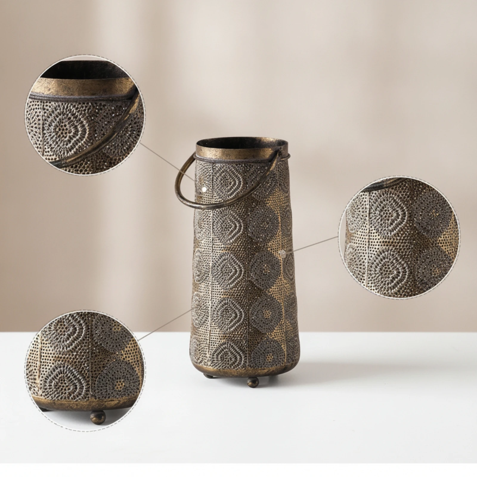 Farol Decorativo Marroquí con Asa para Gatos y Perros