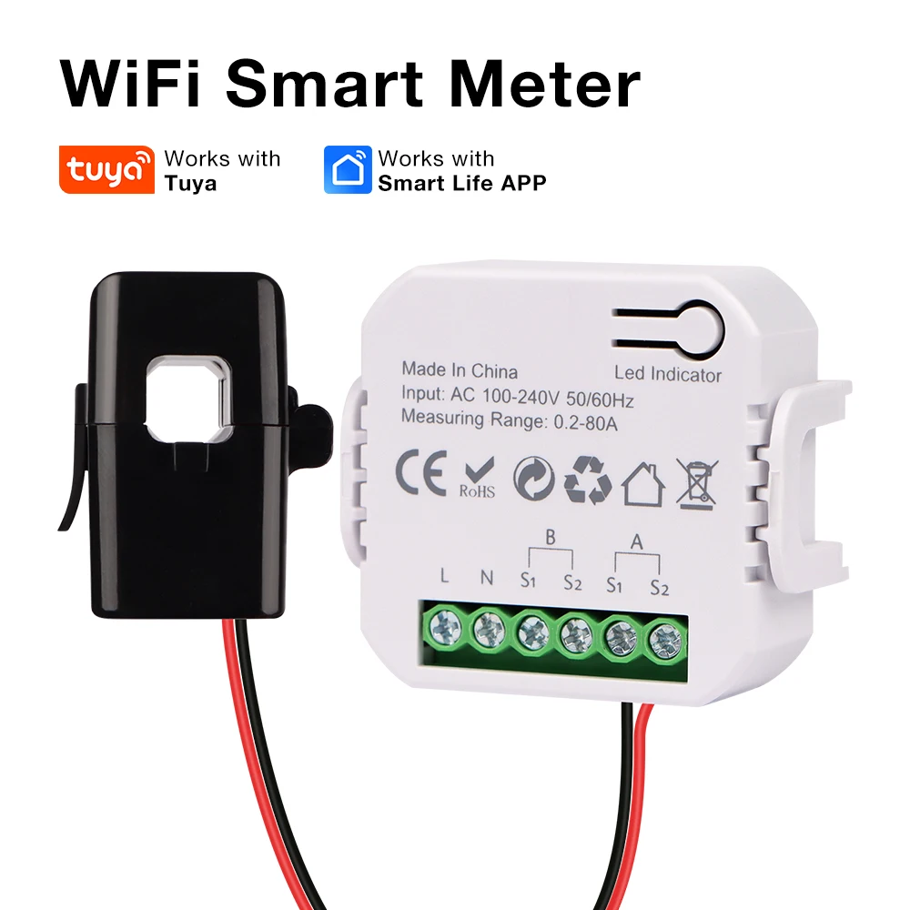 Medidor Inteligente WiFi Tuya 80A – Monitor Energía Voltaje y Corriente - imagen 5