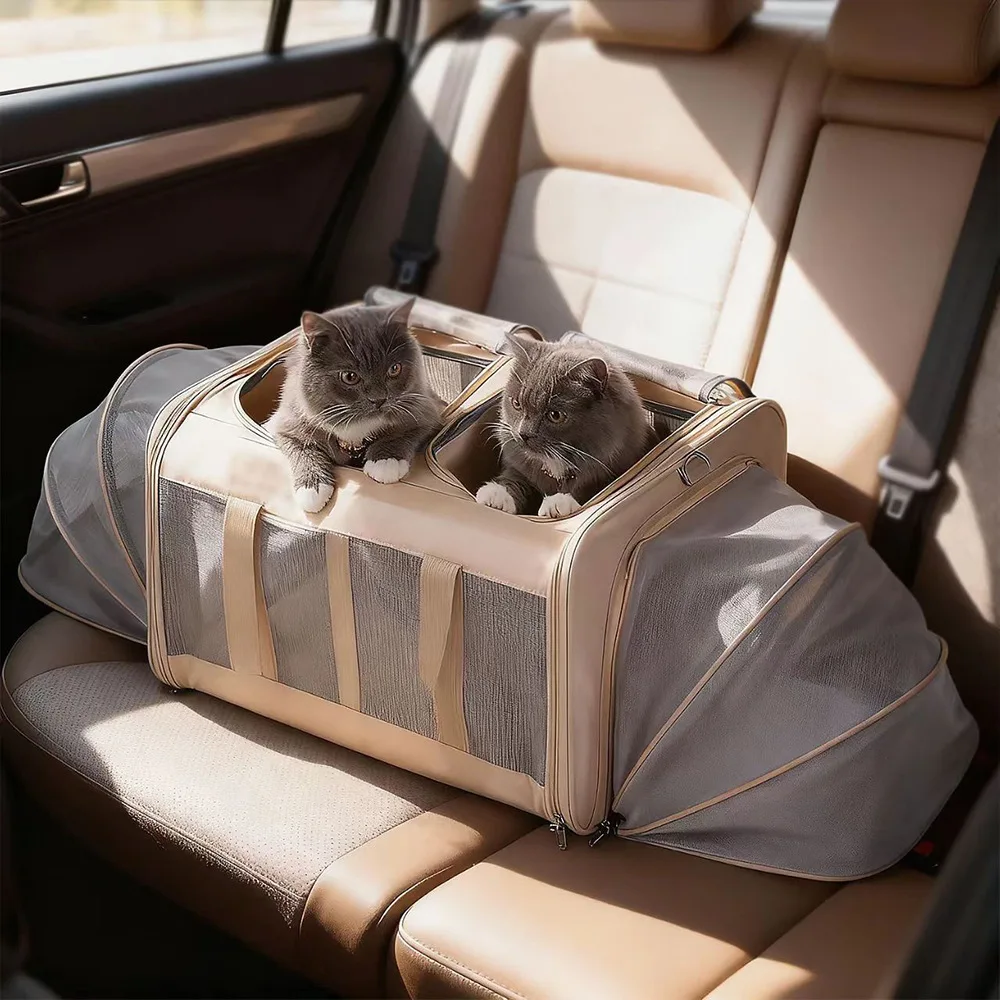 Bolsa de viaje para gatos expandible, transpirable y portátil - imagen 4