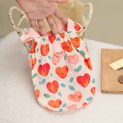 Sudadera fina de verano con corazón para perros pequeños, rosa y azul