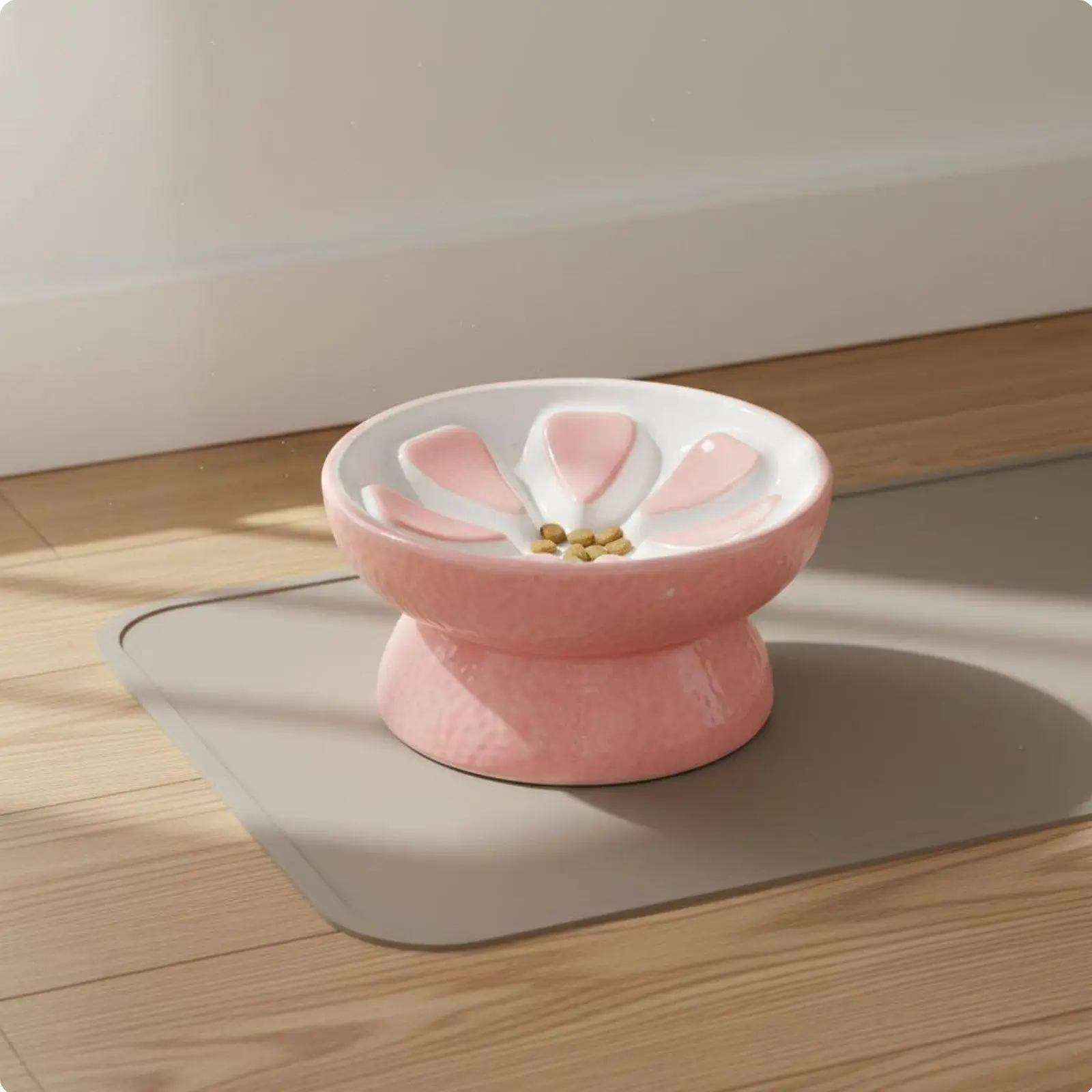Comedero elevado de cerámica para gato antivuelco - imagen 2