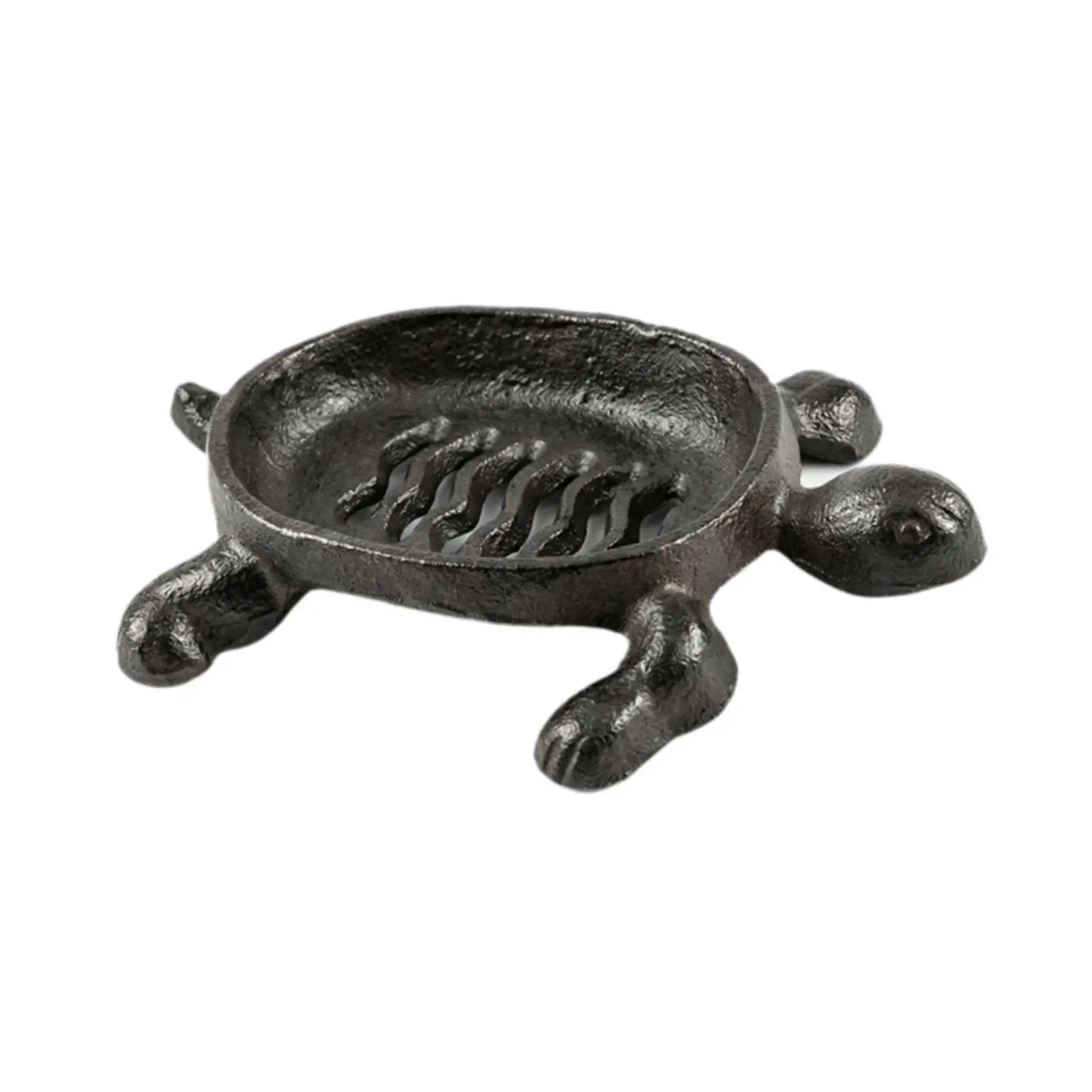 Jabonera tortuga drenable para baño de gato y perro – base hierro - imagen 4