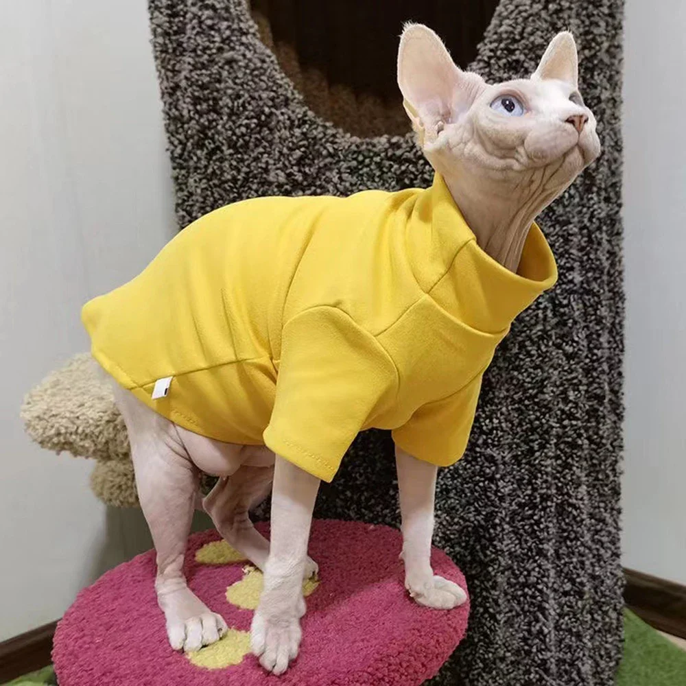 Ropa de gato Sphynx de entretiempo, cuello alto