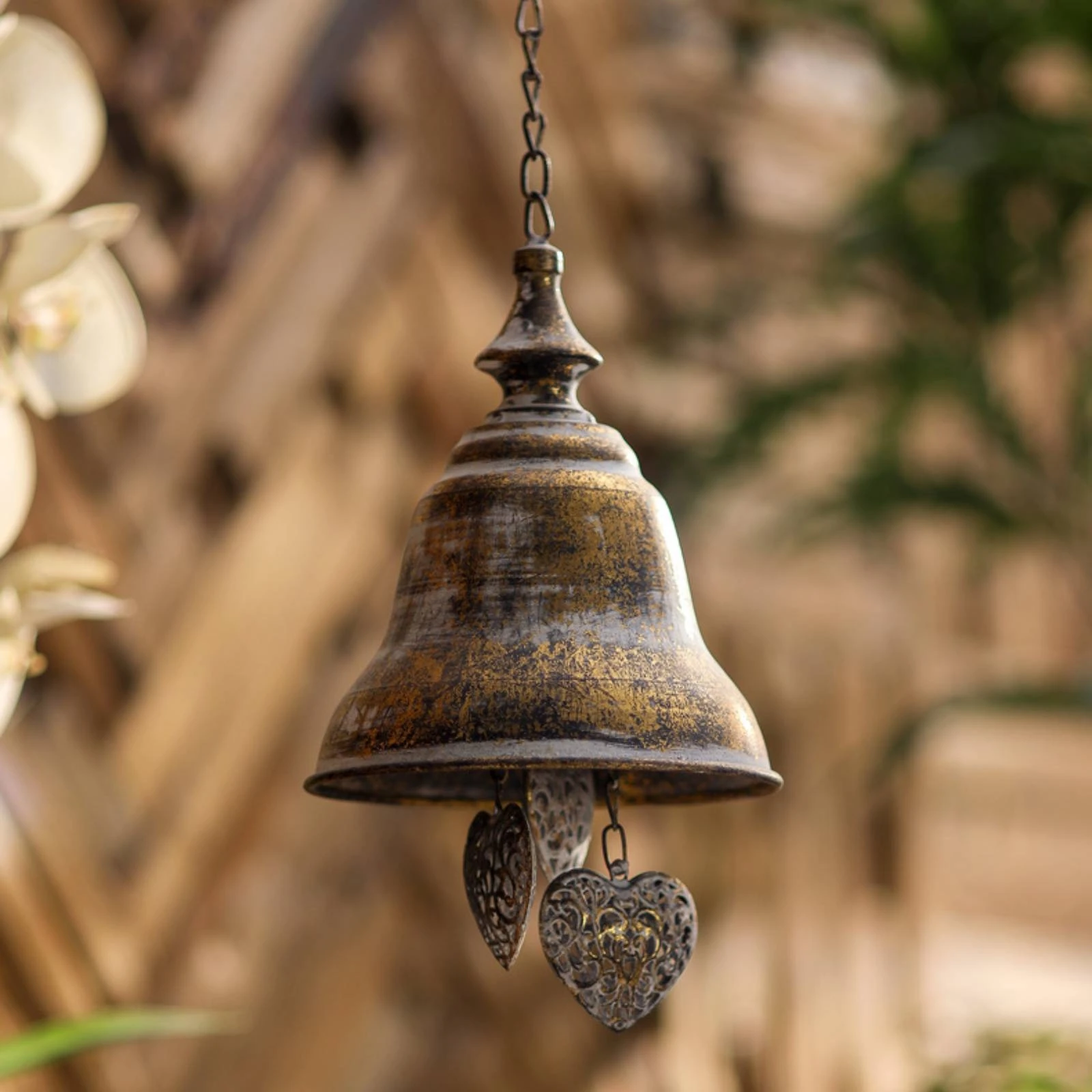 Campanas de viento vintage rústicas con follaje, para gatos y perros - imagen 4