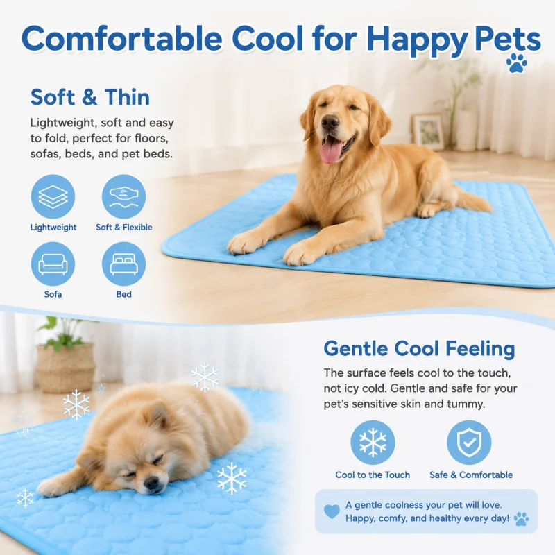 Alfombra refrescante lavable para perros y gatos – Colchoneta fría de verano - imagen 5