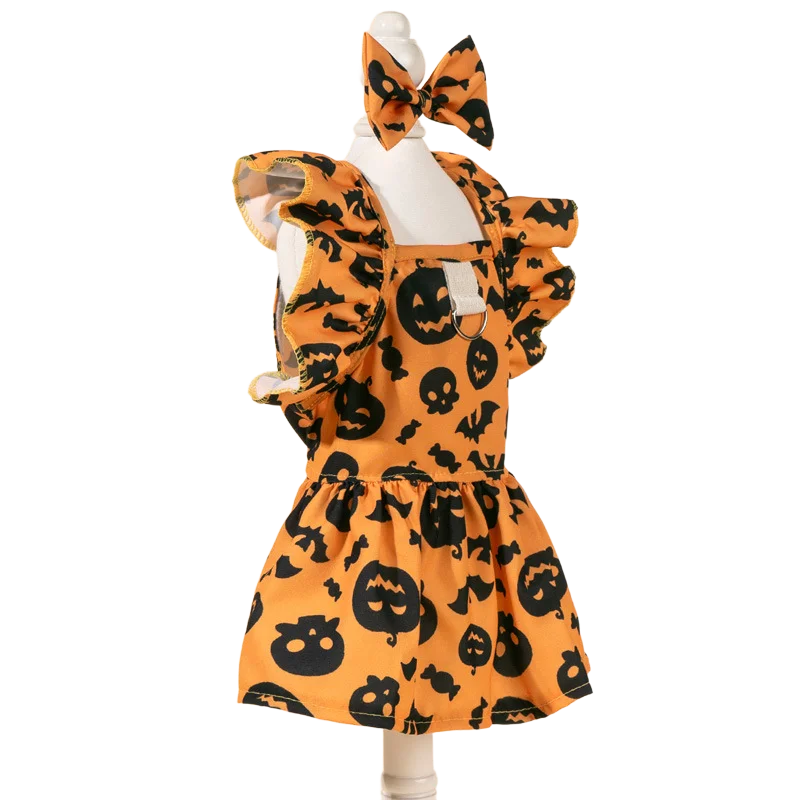 Vestido hawaiano con volantes para perro pequeño – Estampado tropical de verano - imagen 5
