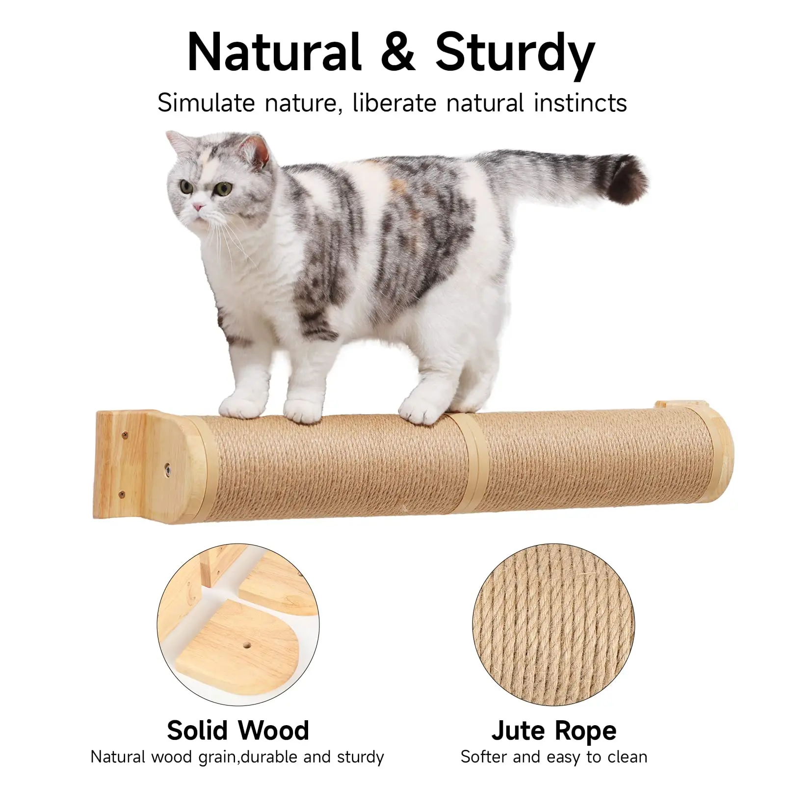 Rascador para gatos con estantes, hamaca y árbol de sisal
