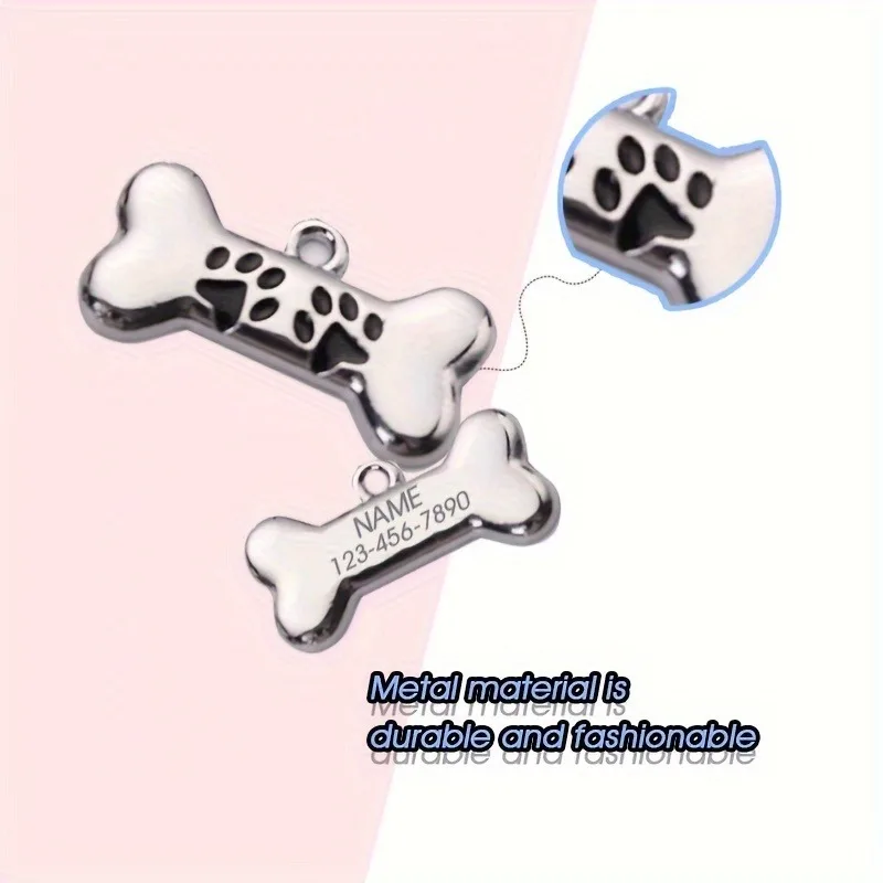 Placa de identificación antipérdida para perros con nombre grabado - imagen 5