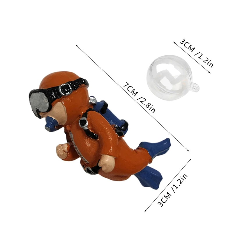Figura decorativa en contexto de pecera