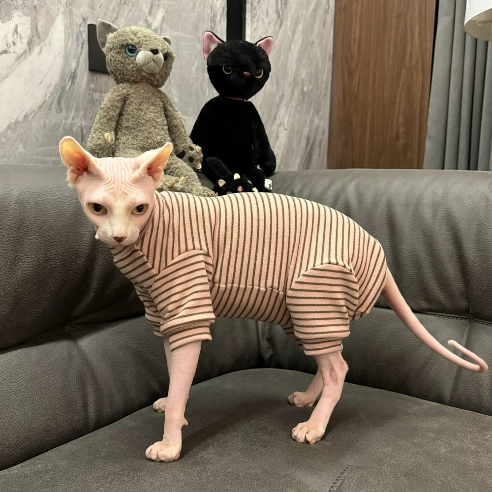 Mono cálido a rayas para mascotas pequeñas