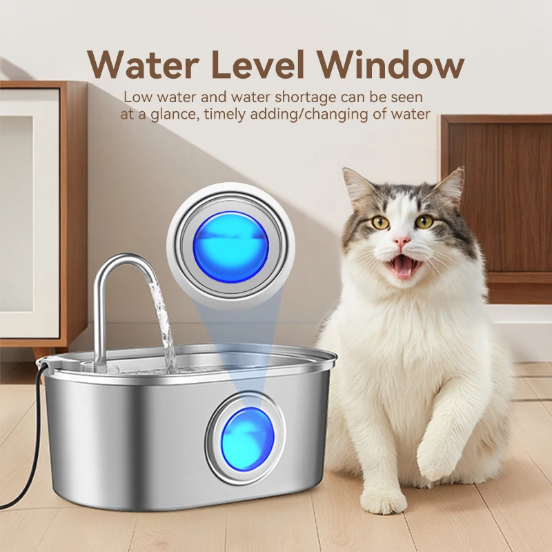 Bebedero Automático para Gatos y Perros de Acero Inoxidable - imagen 4
