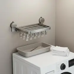 Tendedero Plegable para Ropa con 18 Pinzas y Ventosas Antiviento