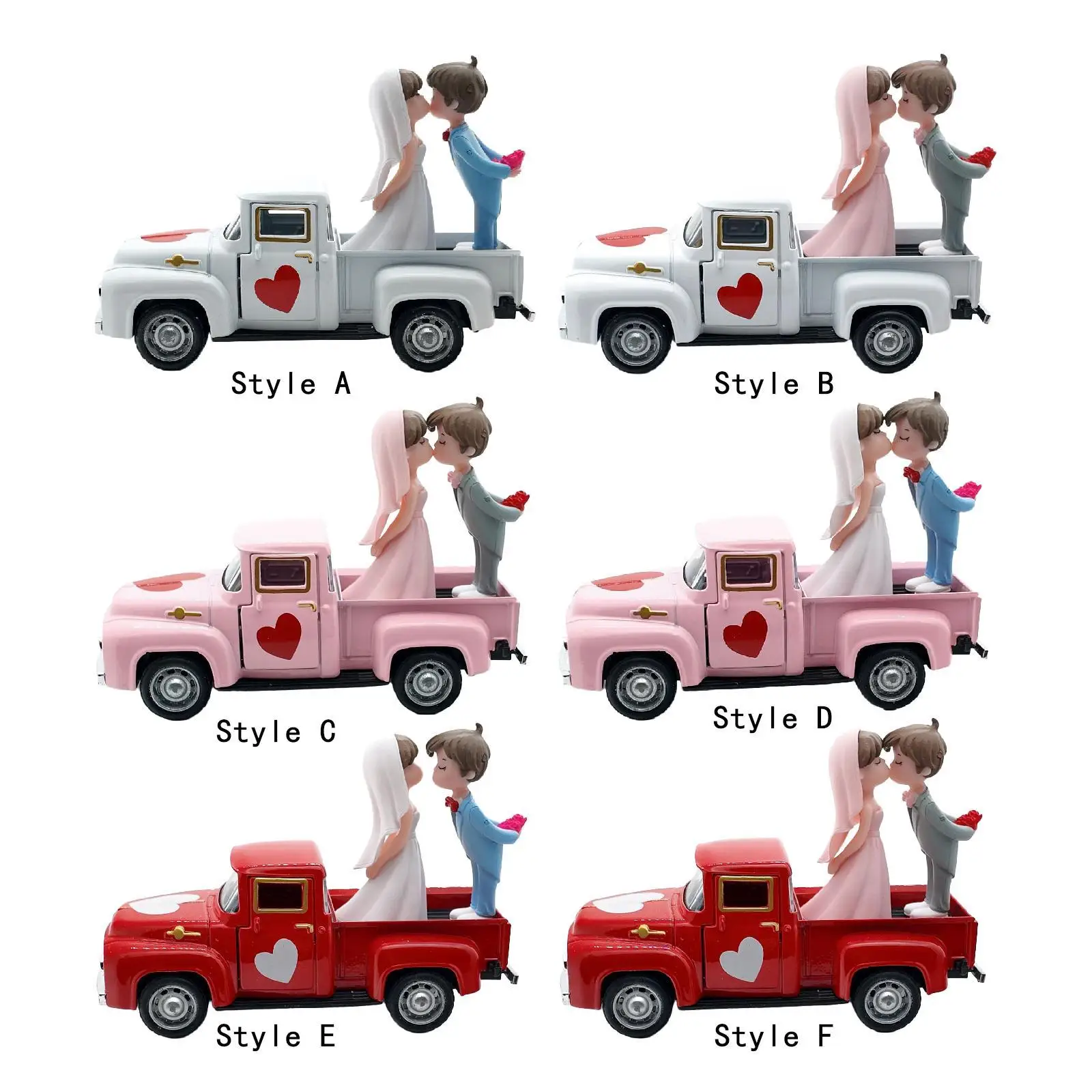 Figura de Pareja en Camioneta Rústica – Decoración para Compromiso y San Valentín - imagen 2