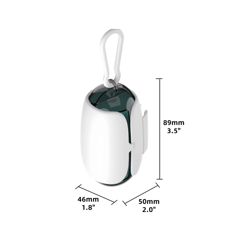 Dispensador portátil de bolsas para desechos de perros en color blanco