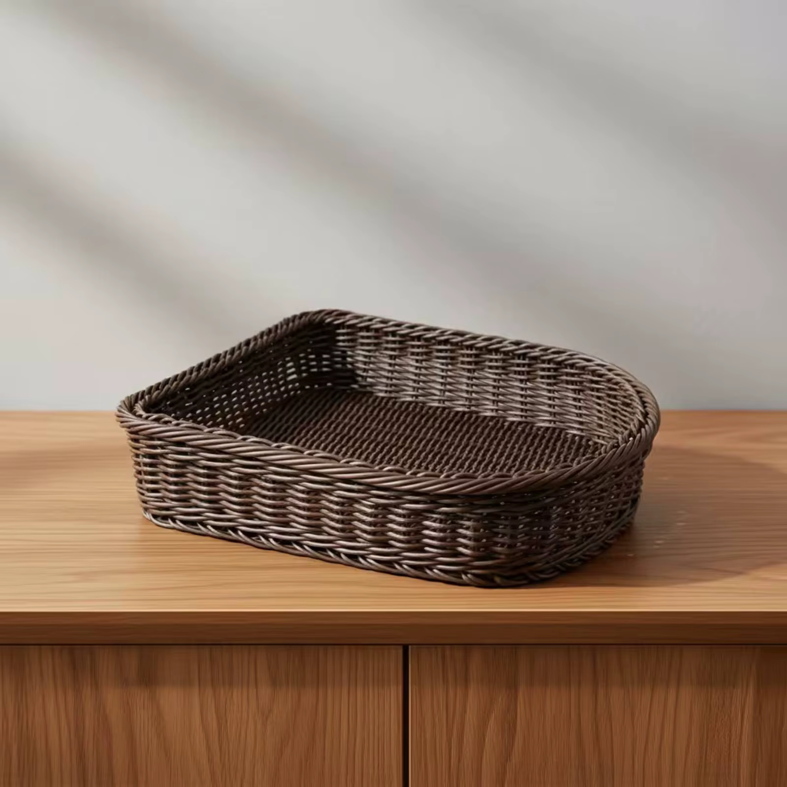 Cesta para perros y gatos tejida a mano con borde reforzado