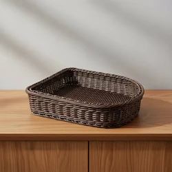 Cesta para perros y gatos tejida a mano con borde reforzado