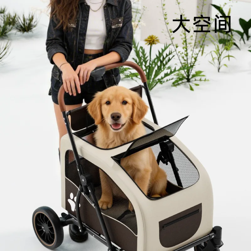 Carrito plegable para perros medianos y grandes con suspensión - imagen 2