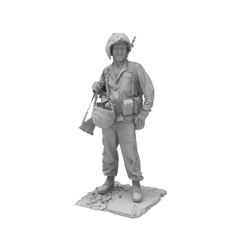 Modelo de resina soldado en pose sonriente, escala 1/24