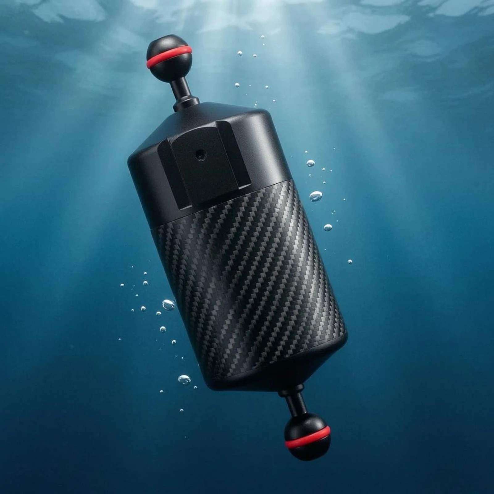 Brazo de flotación ligero fibra carbono para buceo, negro y rojo - imagen 3
