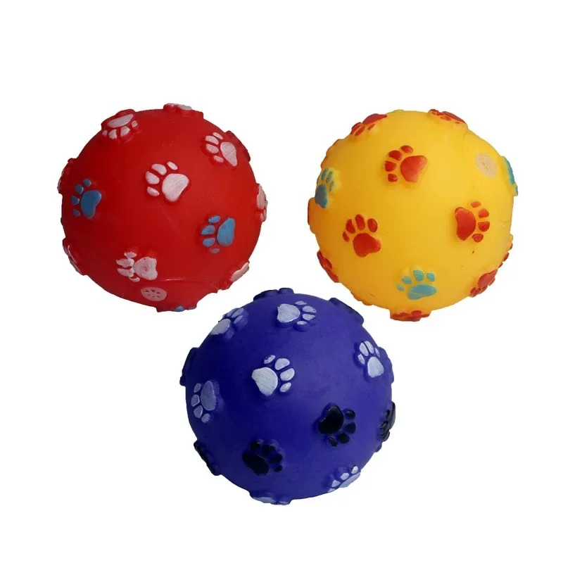 Pelota juguete suave para perros con huellas, cuida dientes - imagen 2