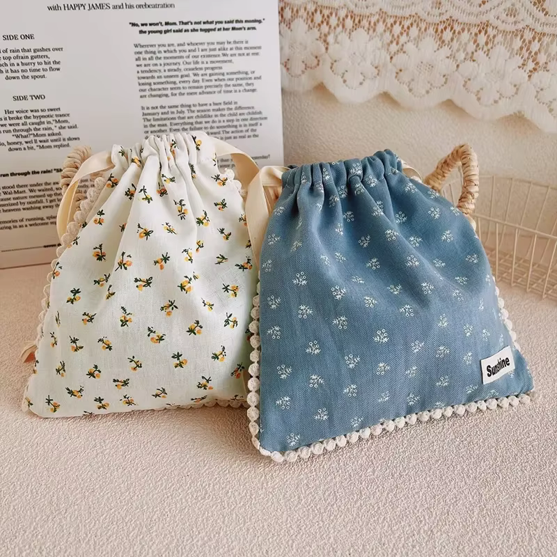 Bolsa con cordón de algodón para accesorios de mascota – Organizador portátil de viaje - imagen 2