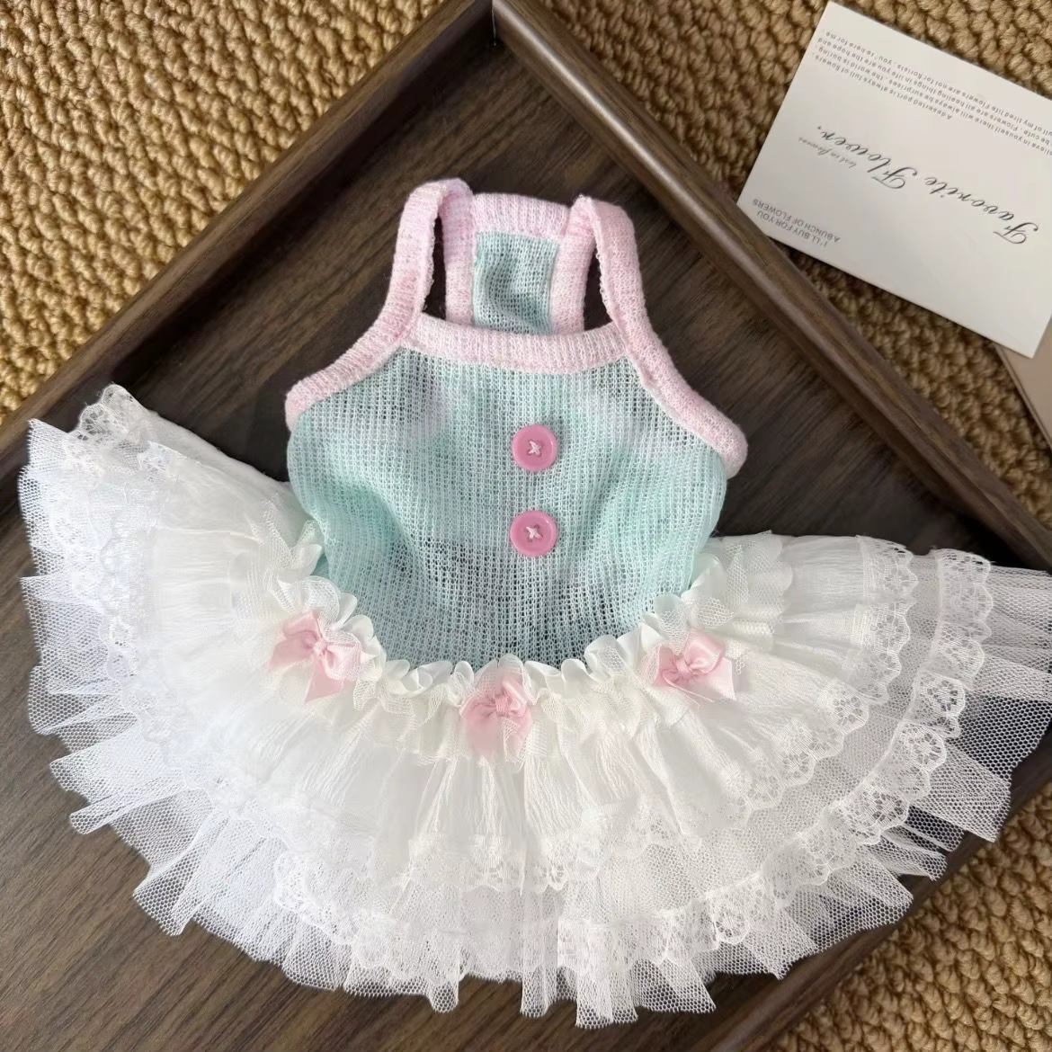 Vestido de verano transpirable princesa para perros pequeños a rayas - imagen 2