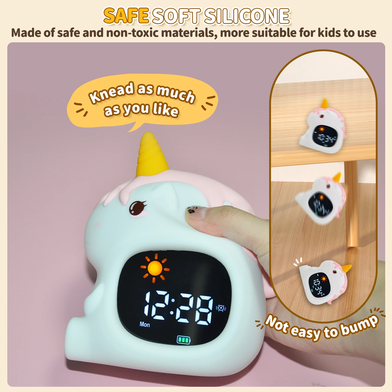 Reloj despertador táctil LED con luz nocturna para dormir - imagen 3