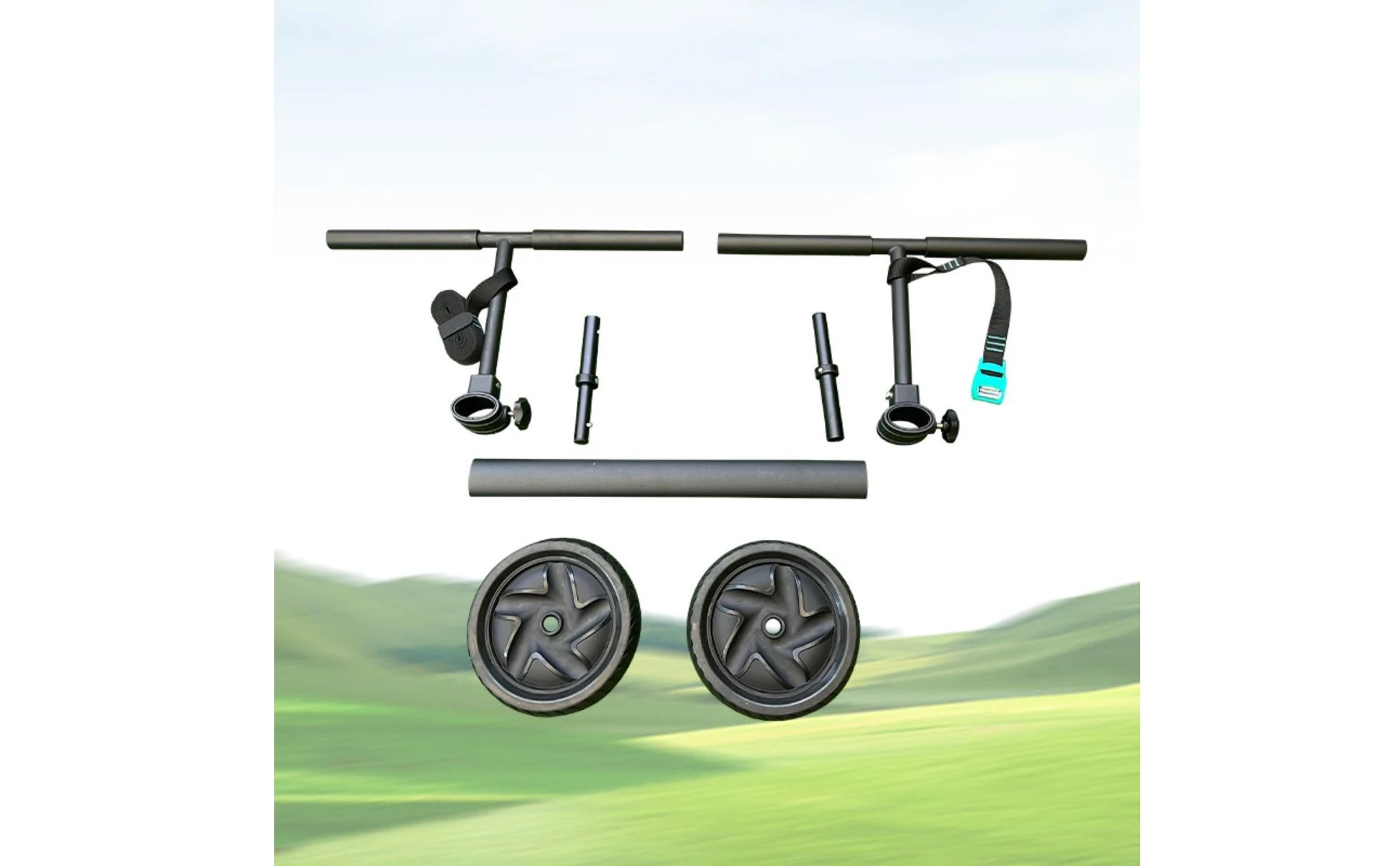Carrito plegable para kayak y paddle surf, con ruedas anchas para rodar en terreno irregular