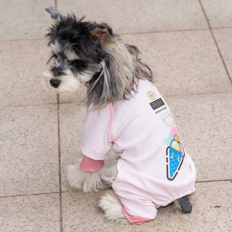 Mono de cuatro patas para perros y gatos – Pijama cálido con estampado - imagen 2