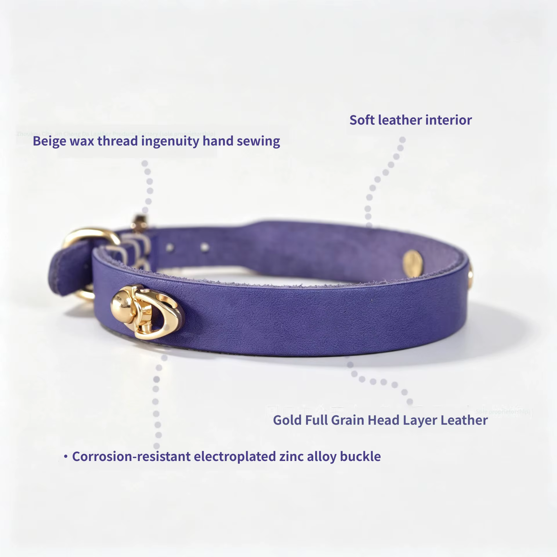 Collar cuero genuino para perros y gatos – Ajustable, antitirones - imagen 5