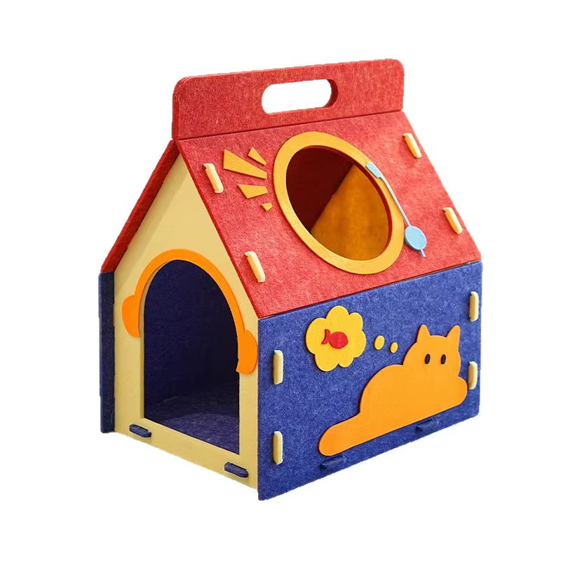 Cama nido cálida para gatos – Fieltro portátil 4 estaciones - imagen 5