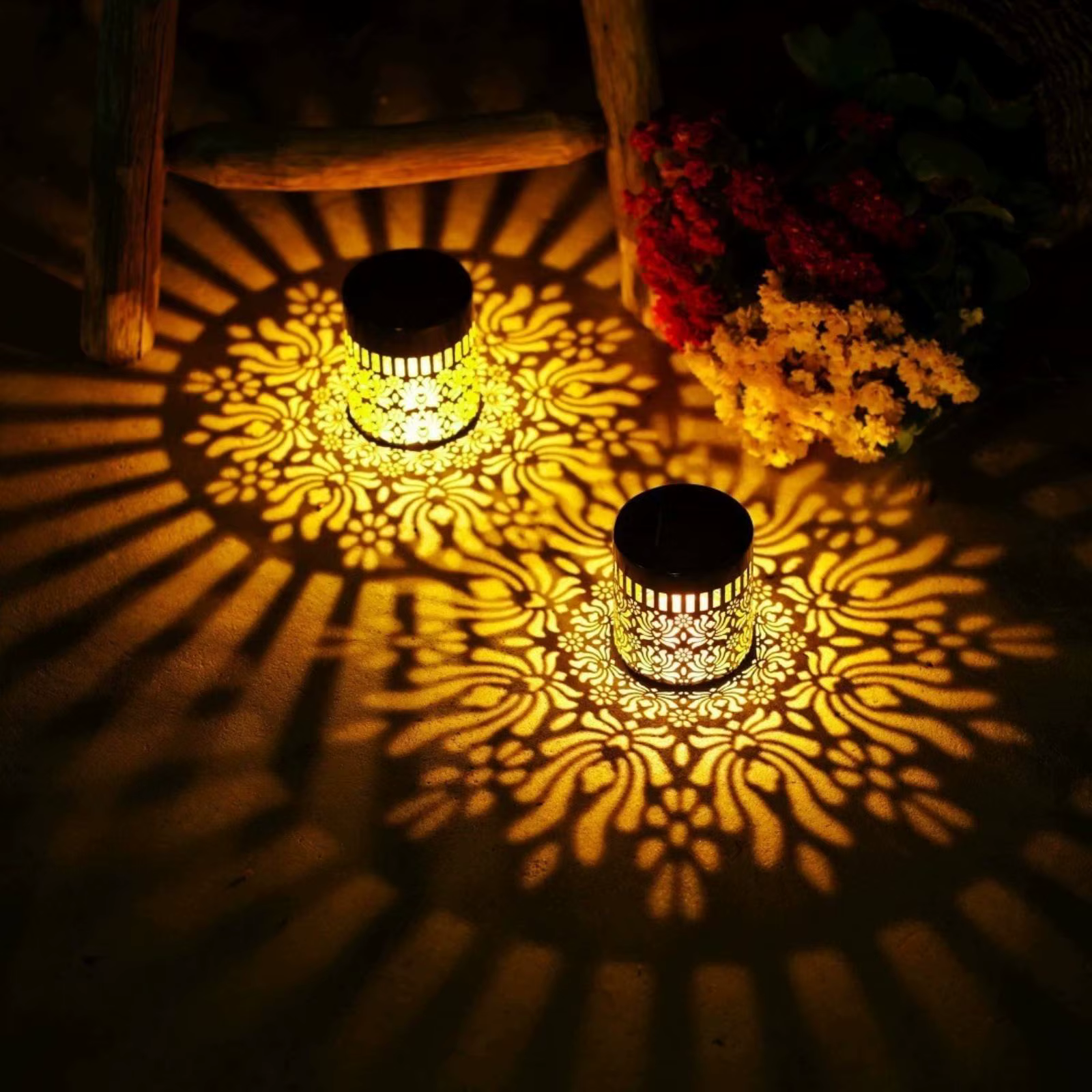 Lámpara solar mandala impermeable para pared, jardín y patio - imagen 4