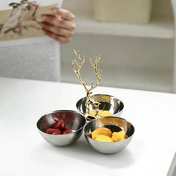 Frutero de Acero Inoxidable para Cocina – Centro de Mesa Plateado