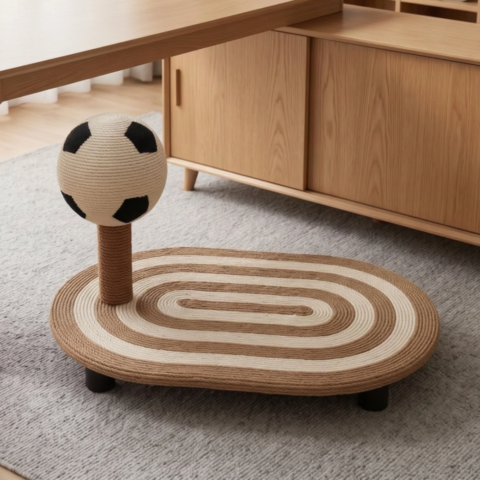 Rascador para gatos con plataforma y pelota interactiva - imagen 3
