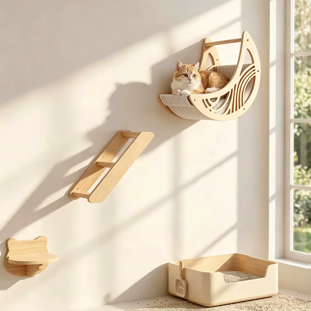 Estantes de pared para gatos: plataforma de madera para escalar - imagen 2
