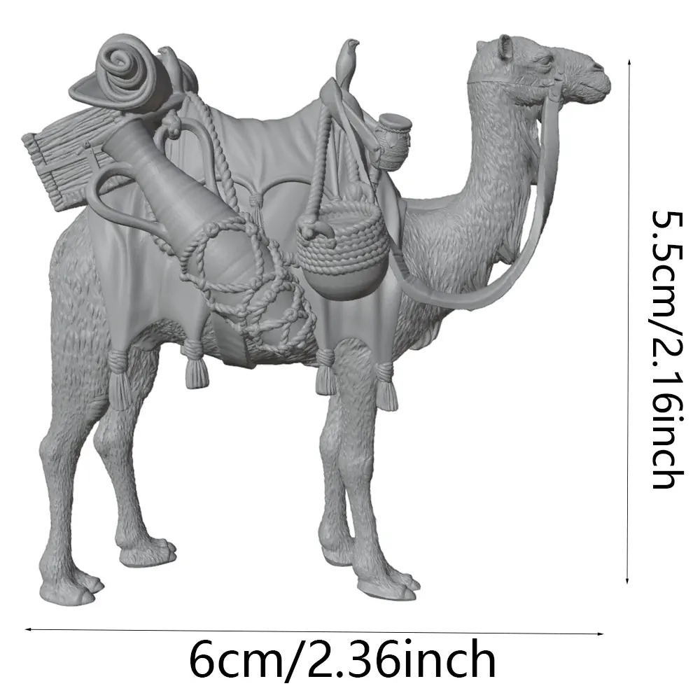 Figura de camello impresa en 3D – Adorno sin pintar para escritorio - imagen 2