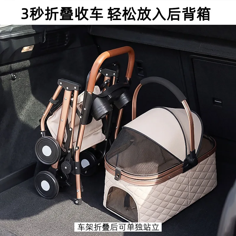 Carrito plegable y ligero para gatos y perros pequeños, exterior - imagen 5
